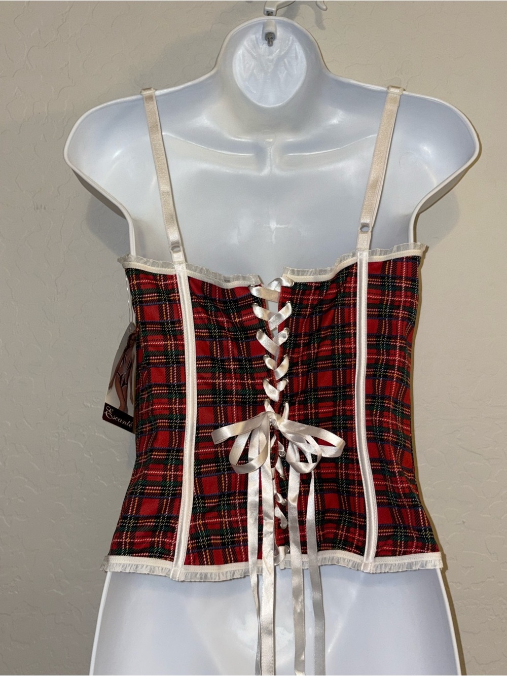 Vintage Escante plaid Corset Bustier Y2K 00’s Preppy Size Large NWT - Picture 6 of 9